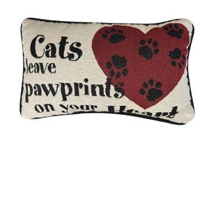 Cat leave Pawprints on Your Hear Needlepoint Pillow